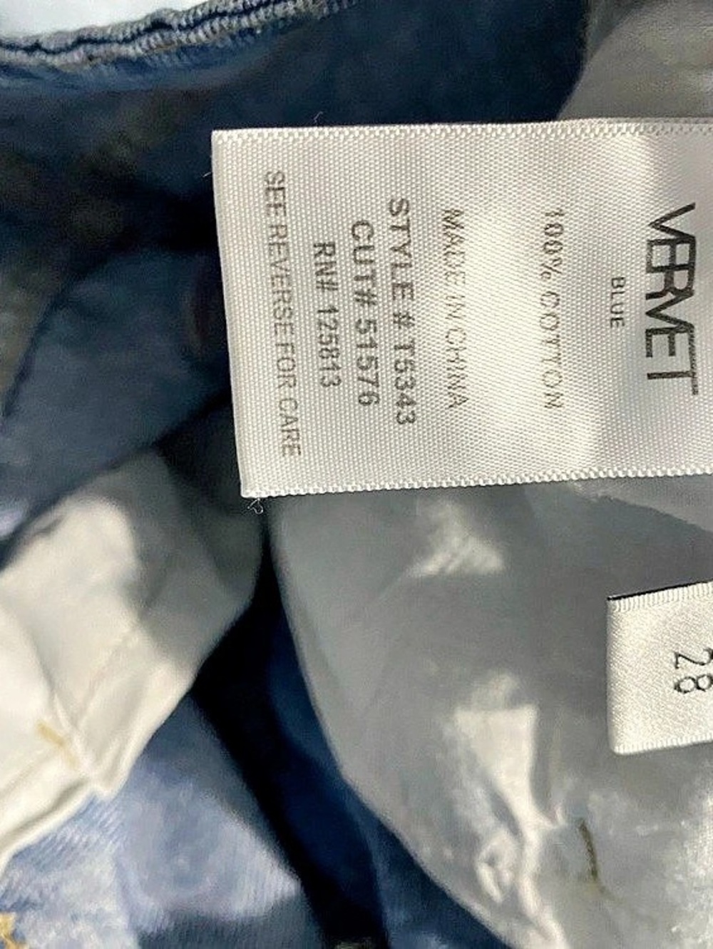 Vervet Distressed Wide Leg Jeans in Blue Waist 28 - Picture 4 of 4